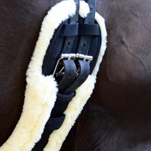 Sadelgjord dressyr Kentucky Horsewear Sheepskin Short Girth | Svart