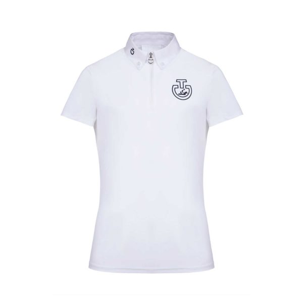 Tävlingsskjorta Cavalleria Toscana CT Horse And Rider S/S Jersey Competition Polo | Vit