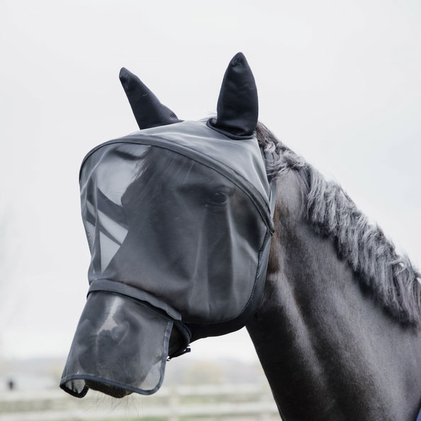 Flughuva Kentucky Horsewear Fly Mask Pro | Svart