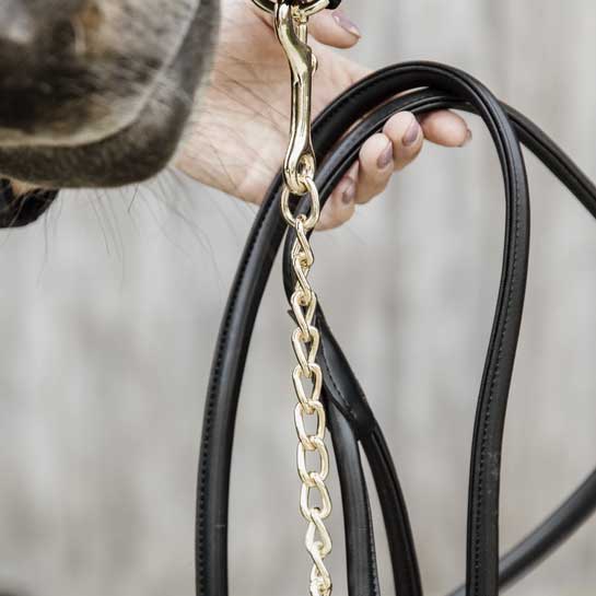 Grimskaft med kedja Kentucky Horsewear Leather Chain Lead