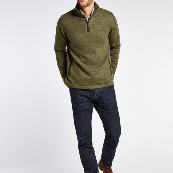 Dubarry Feeney Zip Neck Sweater | Dusky Green