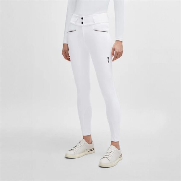 Knäskodda ridbyxor BOSS Equestrian Hannah Knee Grip | Vita